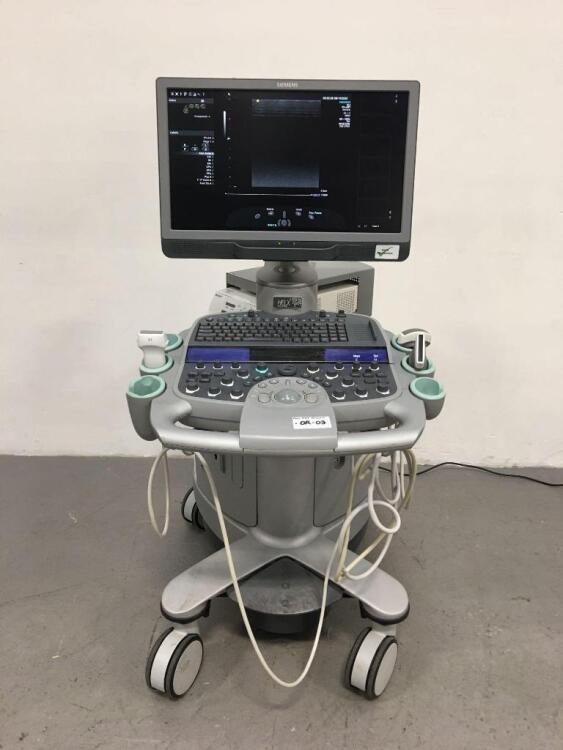 Siemens Acuson S2000 Flat Screen Ultrasound Scanner Model 10041461 Software Version 450.0.126 with 3 x Transducers/Probes (1 x Acuson 9L4 * Mfd May 20