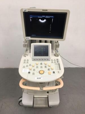 Philips iU22 Flat Screen Ultrasound Scanner Software Version 6.0.0.845 Service Hardware Rev F.1 with 3 x Transducers/Probes (1 x C8-4v, 1 x C5-1 and 1