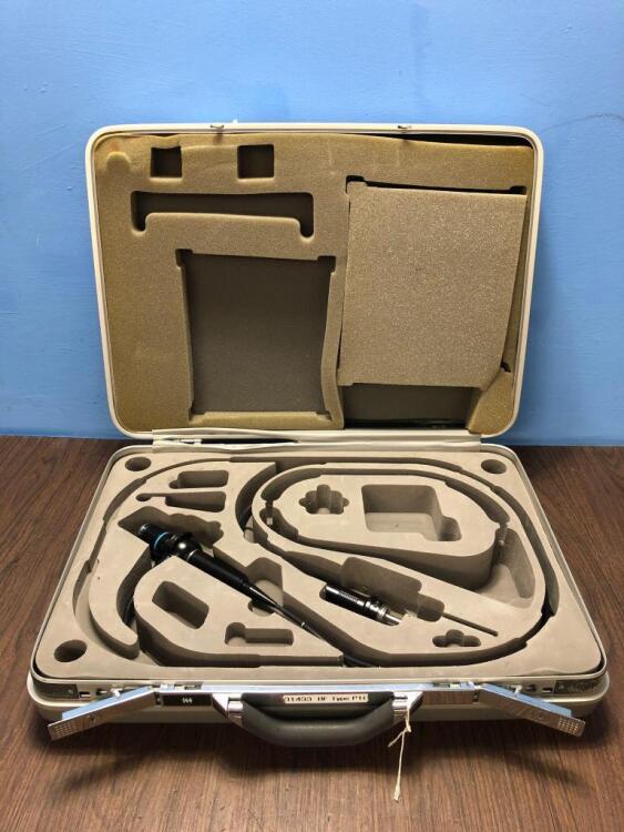 Olympus BF Type P10 Bronchoscope in Carry Case - Engineer's Report : Optics- 1 Grey Fibre, Minor Fluid Stretch Across Image, Angulation - Not Reaching