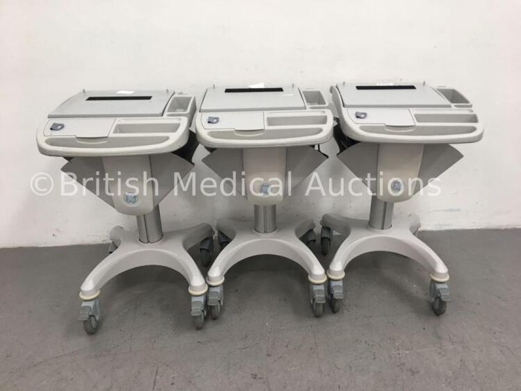 3 x GE MAC 5000/5500 ECG Machine Trolleys