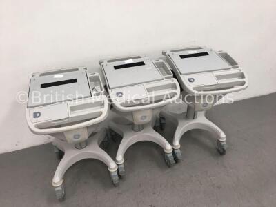 3 x GE MAC 5000/5500 ECG Machine Trolleys - 2