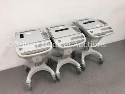 3 x GE MAC 5000/5500 ECG Machine Trolleys - 2