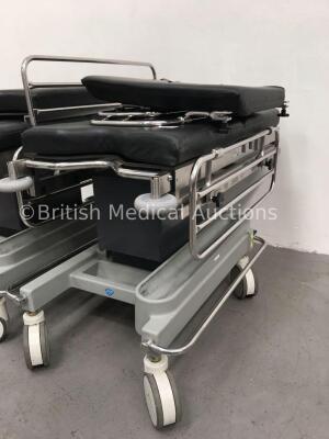 2 x Anetic Aid QA2 Hydraulic Patient Trolleys with Mattresses (Hydraulics Tested Working) - 2
