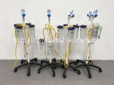 4 x Vacsax Regulators on Stands with 16 x Suction Cups and Hoses * Asset No FS0171491 / FS0171388 / FS0171389 / FS0171490 *