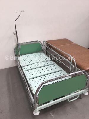 1 x Haelvoet Electric Hospital Bed with Controller and 1 x Static Patient Examination Couch - 3