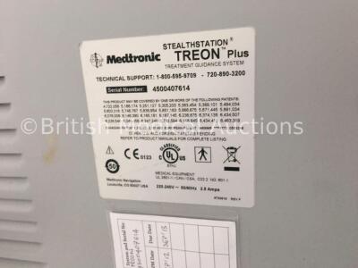 Medtronic StealthStation Treon Plus Surgical Navigation Technology Treatment Guidance System (Hard Drive Removed-Damage to Casing-See Photos) * SN 450 - 5