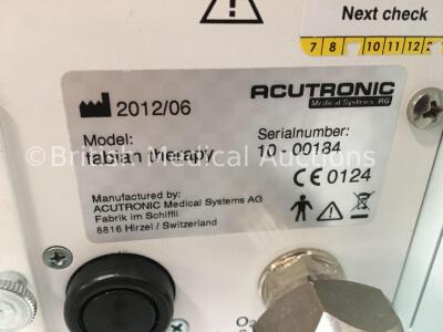 Acutronic Fabian Therapy Ventilator Version 1.00 on Stand with Hoses (Powers Up) * SN 10-00184 * * Mfd June 2012 * - 4