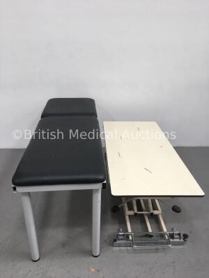 1 x Sunflower Medical Static Patient Examination Couch and 1 x Hydraulic Table