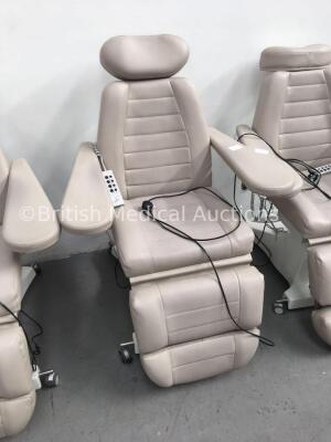 3 x Richert Cosmoderm Dialysis Chairs with Controllers (All Power Up- Some Functions Not Working) * SN 41434 / 41430 / 41429 * - 3