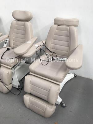 3 x Richert Cosmoderm Dialysis Chairs with Controllers (All Power Up- Some Functions Not Working) * SN 41434 / 41430 / 41429 * - 4