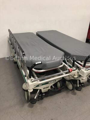 2 x Stryker Transport Patient Trolleys with Mattresses (Hydraulics Tested Working) *C* - 2