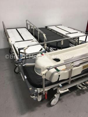 4 x Huntleigh Lifeguard Hydraulic Patient Trolleys with 2 x Mattresses (3 x Hydraulics Tested Working, 1 x Hydraulics Tested Not Working) - 2