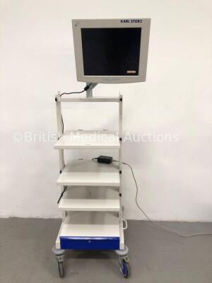 Karl Storz Stack Trolley Including Storz NDS Monitor (Powers Up) *GH*