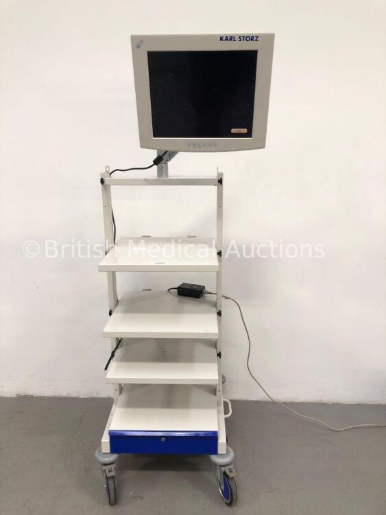 Karl Storz Stack Trolley Including Storz NDS Monitor (Powers Up) *GH*