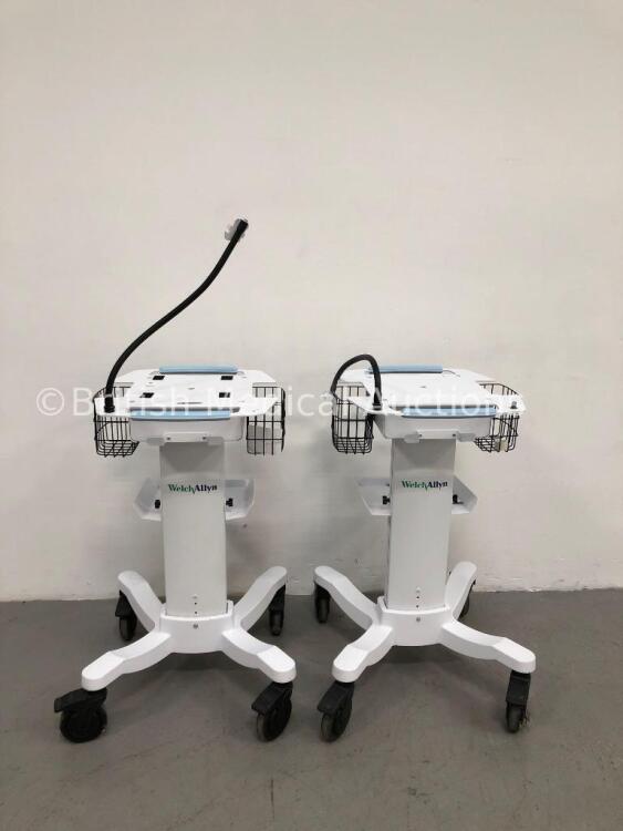 2 x Welch Allyn CP150 ECG Mobie Trolley/Stands