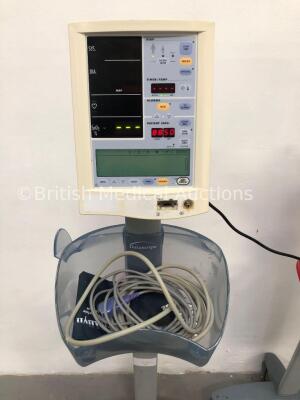 4 x Datascope Accutorr Plus Patient Monitors on Stands with 4 x BP Hoses,4 x BP Cuffs and 4 x SpO2 Finger Sensors (All Power Up) - 2