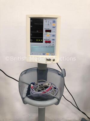 4 x Datascope Accutorr Plus Patient Monitors on Stands with 4 x BP Hoses,4 x BP Cuffs and 4 x SpO2 Finger Sensors (All Power Up) - 3