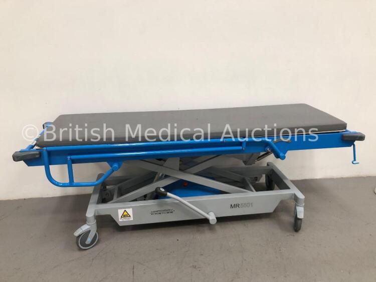 Wardray Premise MR 5501 MRI Conditional Hydraulic Trolley with Mattress (Hydraulics Tested Working)