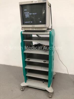 Stack Trolley Including Sony Trinitron Monitor (Powers Up)