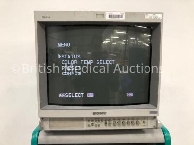 Stack Trolley Including Sony Trinitron Monitor (Powers Up) - 2