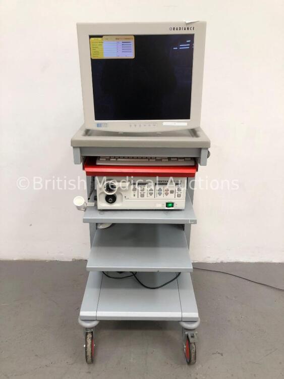 Profile Endoscopy Stack Trolley Including NDS Radiance Monitor,Pentax OS-A50 Keyboard and Pentax EPK-1000 Endoscope Processor/Light Source Unit (Power