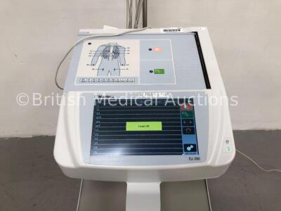 Mortara ELI 280 ECG Machine on Mortara Trolley with 1 x 10-Lead ECG Lead (Powers Up) * SN 113080154014 * - 2