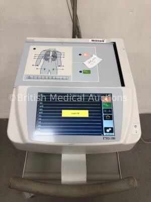 Mortara ELI 280 ECG Machine on Mortara Trolley with 1 x 10-Lead ECG Lead (Powers Up) * SN 113080154012 * - 2