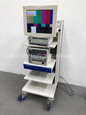 Karl Storz Stack Trolley Including NDS Monitor, Storz SCB Aida DVD 202040 20 Unit, Storz Electronic Endoflator 264305 20 Unit and Storz SCB Image 1 22