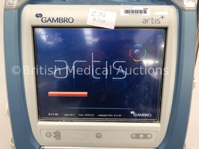 Gambro Artis Dialysis Machine Running Hours 020198 (Powers Up) * Mfd 2011 * - 2