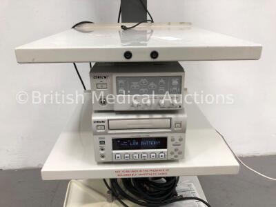 Olympus Keymed Imaging Trolley TI-1900 Including Sony LCD Monitor, Sony Camera Control Unit DSP and Sony DVD Recorder DVO-1000MD (Powers Up) * SN 2009 - 3