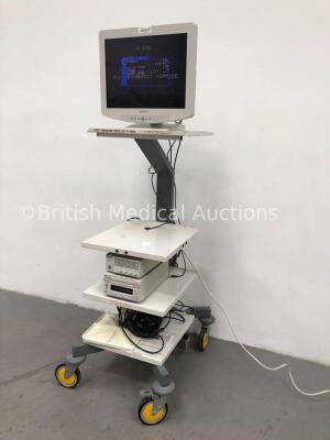 Olympus Keymed Imaging Trolley TI-1900 Including Sony LCD Monitor, Sony Camera Control Unit DSP and Sony DVD Recorder DVO-1000MD (Powers Up) * SN 2009 - 4