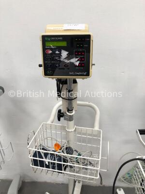 Job Lot of Patient Monitors Including 2 x Criticare 506DXNT/506DXN with Power Supplies, 2 x BP Hoses and 2 x SpO2 Finger Sensors, 1 x Welch Allyn 53N0 - 3