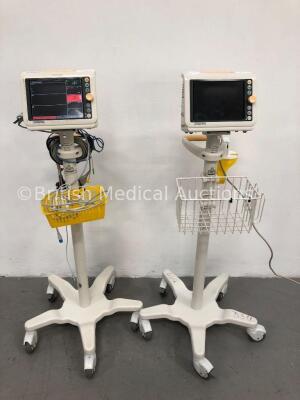 2 x Philips SureSigns VM6 Patient Monitors on Stands with ECG,SpO2 and NIBP Options, 2 x SpO2 Finger Sensors, 1 x BP Hose and 1 x 3-Lead ECG Lead (1 x