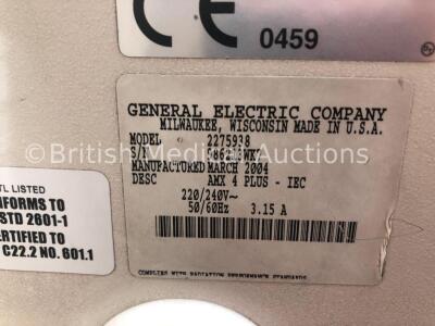 GE AMX 4 Plus - IEC Mobile X-Ray Model 2275938 with Control Hand Trigger (Powers Up with Stock Key-Key Not Included) * Mfd March 2004 * - 5