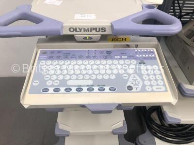 2 x Olympus Stack Trolleys Including Olympus OEV191H Monitor,Olympus Keyboard, Olympus Evis Lucera CV-240 Digital Processor,Olympus Evis Lucera CLV-26 - 6