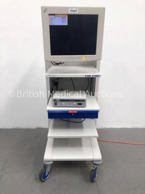 Karl Storz Stack Trolley Including NDS Monitor and Storz Telecam DX II 202330 20 Camera Control Unit (Powers Up) *C*