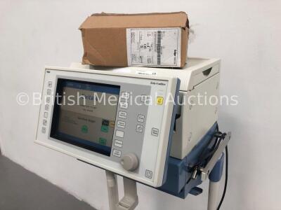 Drager Evita 4 Edition Ventilator Ref 8411740-24 Software Version 04.22 Working Hours 8419415 with Hoses and Accessories on Stand (Powers Up) * SN ASA - 3