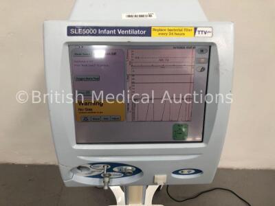 SLE5000 Infant Ventilator TTV Plus (Electronic Unit Model:A, Upgraded to Model M-1,Pneumatic Unit Model:M-1) Software Version 5.0 on Stand (Powers Up) - 2