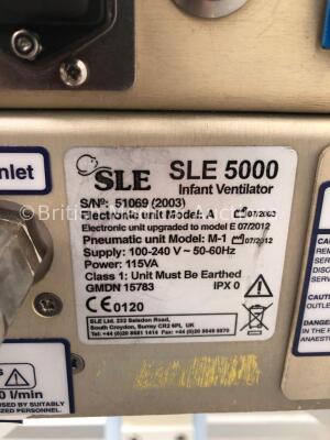 SLE5000 Infant Ventilator TTV Plus (Electronic Unit Model:A, Upgraded to Model E in July 2012,Pneumatic Unit Model:M-1) Software Version 5.0 on Stand - 4