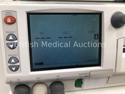 GE 250cx Series Fetal Monitor on Trolley with 2 x US Transducers,1 x TOCO Transducer and 1 x Finger Trigger (Powers Up) *C* - 3