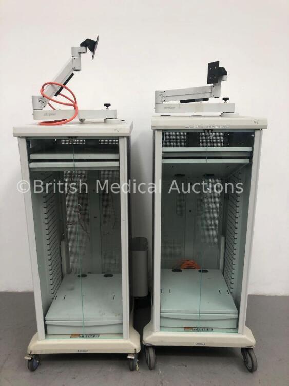 2 x Stryker Stack Trolley/Towers