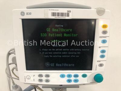 GE B30 Patient Monitor with 1 x E-PSMPW Patient Side Module with NIBP,P1,P2,T1,T2,SpO2 and ECG Options * Mfd 2014 *,1 x BP Hose, 1 x IBP Cable,1 x SpO - 2