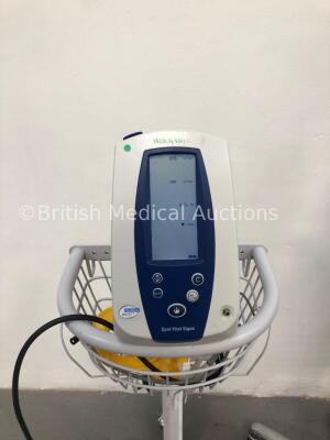 2 x Welch Allyn Spot Vital Signs Monitors on Stands with 2 x BP Hoses and 1 x SpO2 Finger Sensor and 1 x GE ProCare Auscultatory 300 Patient Monitor o - 4