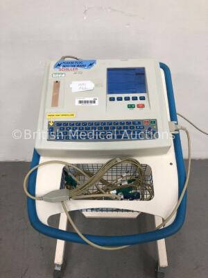 Schiller AT-102 ECG Machine on Stand with 1 x 10-Lead ECG Lead (Powers Up) *H* * SN 070 02333 * - 2