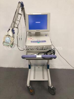 Nihon Kohden ECG-1550K Electrocardiograph on Stand with 1 x 10-Lead ECG Lead (Powers Up) * SN 00758 * * Mfd 2010 *