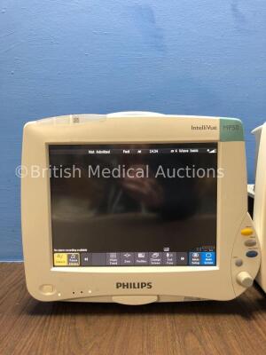 2 x Philips Intellivue MP50 Anesthesia Touch Screen Patient Monitors Version G.01.80 / H.03.09 (Both Power Up) *Mfd 2010 / 2013* *C* - 2