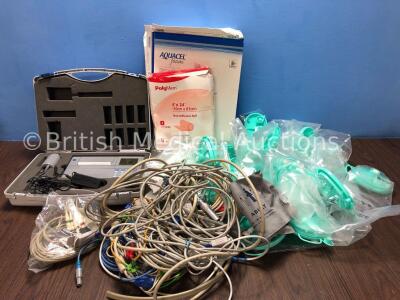 Mixed Lot Including 1 x Micro Medical Spirometer, Foam Dressings, ECG Monitoring Cables and Serres 1L Suction Bags