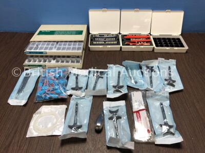 Job Lot of Assorted Dental Instruments and Accessories Including Temporary Molar Crowns, Mixing Tips, Scrapers and Colour Testers