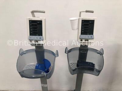 3 x Datascope Duo Patient Monitors on Stands with 3 x BP Cuffs and 1 x Mindray Datascope Accutorr V Patient Monitor on Stand with 1 x BP Hose (3 x Pow - 2