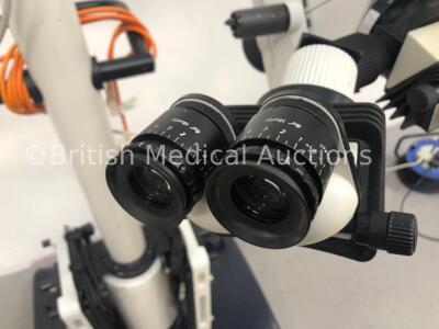 Leica M680 Triple Operated Surgical Microscope with Leica f=250mm Lens,3 x Binoculars,6 x Leica 10x/21 Eyepieces, Sony 3CCD ExwaveHAD Attachment and 2 - 4